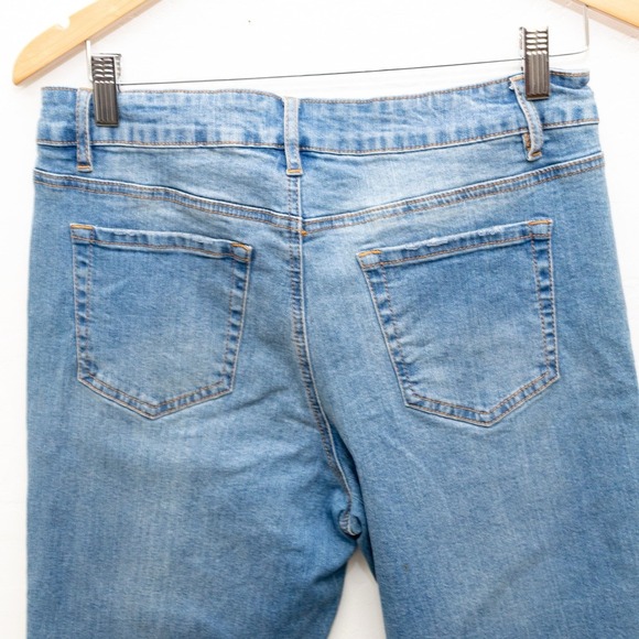 Bongo Womens Size 12 Blue Skinny Leg Patch Light Wash Cotton Blend Stretch Jeans - Picture 4 of 11